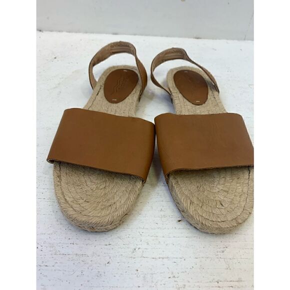 Soludos Brown Leather Slingback Espadrilles Size 7 - Picture 5 of 9